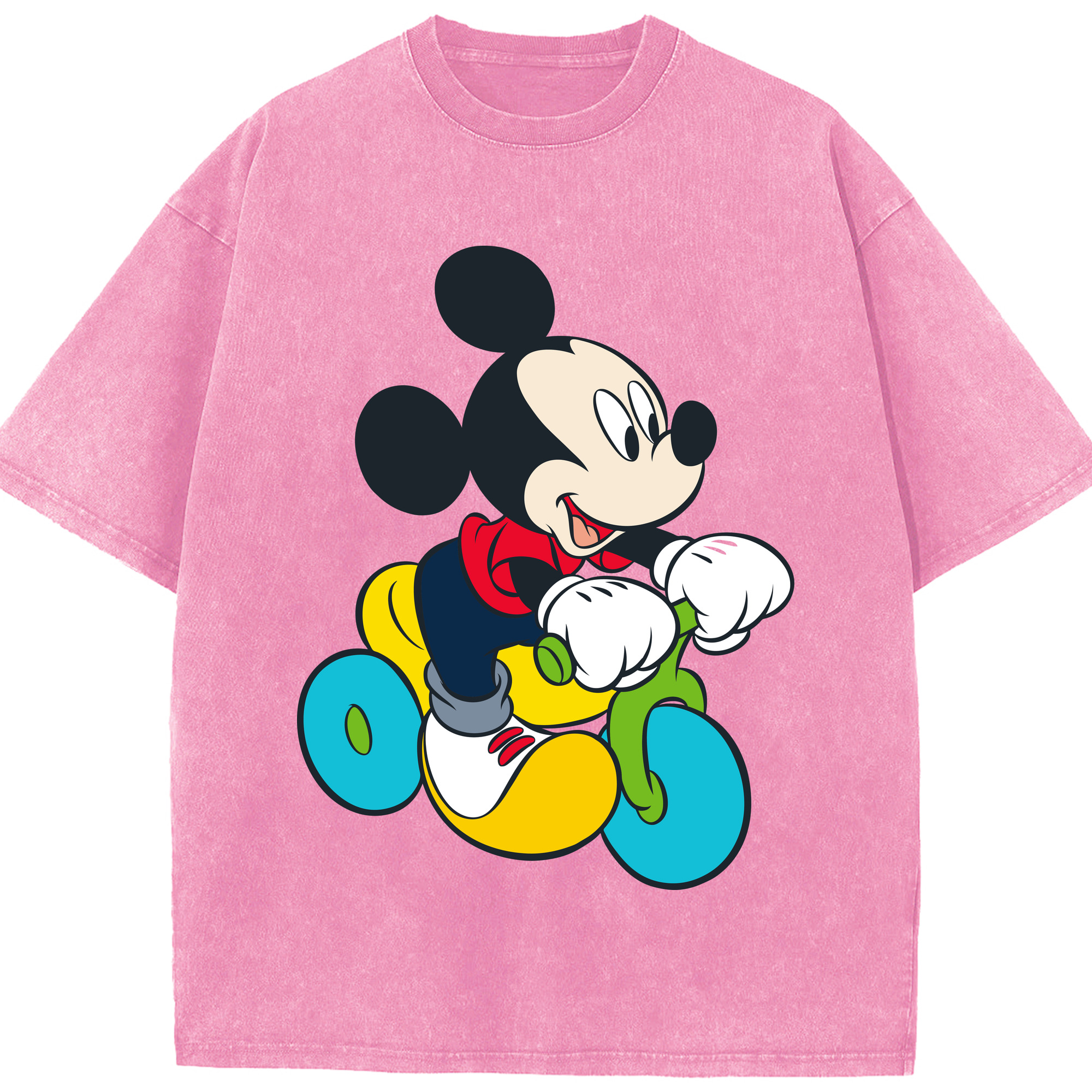 （画像用） ミッキーマウス Mickey Mouse 綿100% ヴィンテージ風 半袖Tシャツ（フロントプリント）